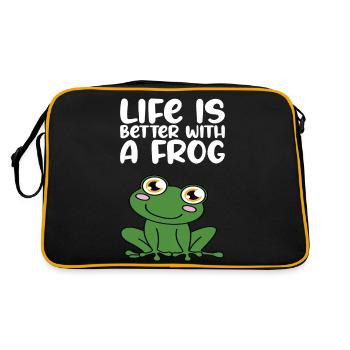 La vie est meilleure avec une grenouille - Sac Retro - noir/or - Dos