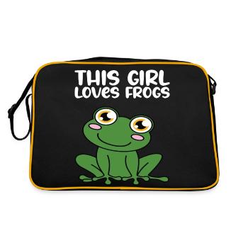 This girl loves frogs - Retro Bag - black/gold - Back