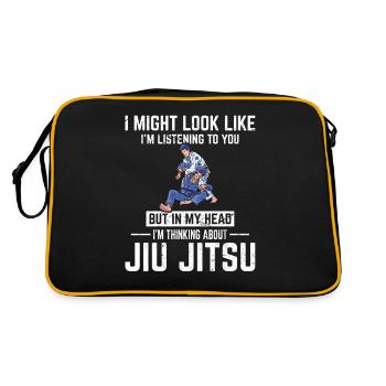 Dans ma tête, je pense au Jiu Jitsu BJJ JiuJit - Sac Retro - noir/or - Dos