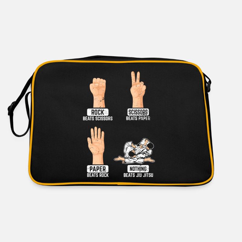 Ciseaux en papier de roche Rien ne vaut le Jiu Jitsu BJJ Ji - Sac Retro - noir/or
