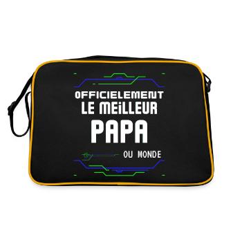 Le Meilleur Papa Cadeau de Noël pour Père - Retro Bag - black/gold - Back