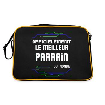 Le Meilleur Parrain Ou Monde Pour Père Baptême - Retro Bag - black/gold - Back