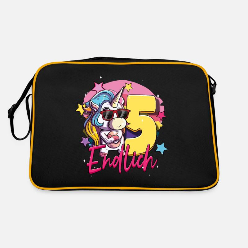 Endlich 5 Geburtstag Mädchen Retro Tasche