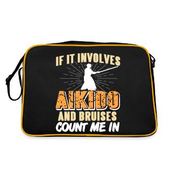 If It Involves Aikido & Bruises Count Me In - Retro Bag - black/gold - Back