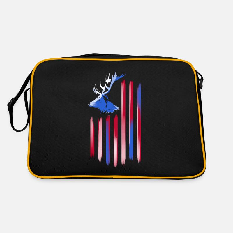 American Flag Deer Retro Tasche