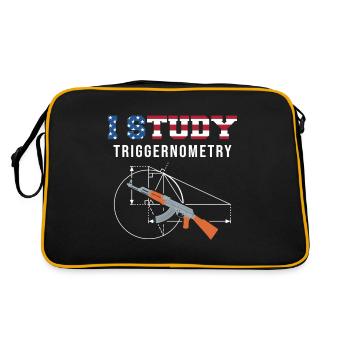 I Study Triggernometry - Gun Lover - Retro Tasche - Schwarz/Gold - Hinten