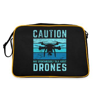 Attention Drôle de pilote de drone volant Véhicule aérien Qu - Sac Retro - noir/or - Dos
