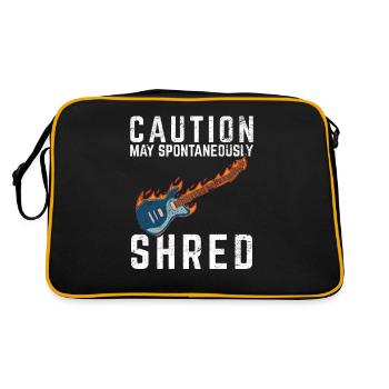 Caution May Spontaneously Shred Electric Guitar Pl - Retro Tasche - Schwarz/Gold - Hinten