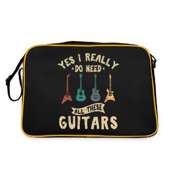 Oui j’ai vraiment besoin de toutes ces guitares Drôle Guita - Sac Retro - noir/or - Dos