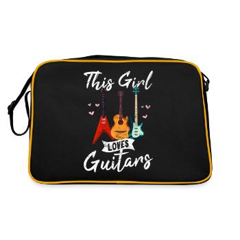 Cette fille aime les guitares drôle guitariste guitare - Sac Retro - noir/or - Dos