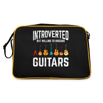 Introverti mais prêt à discuter de guitares drôle g - Sac Retro - noir/or - Dos