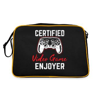 Certified Video Game Enjoyer Funny Gamer Video Gam - Retro Bag - black/gold - Back