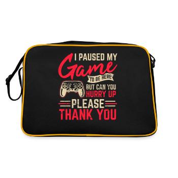 I Paused My Game Funny Gamer Funny Video Game Gami - Retro Bag - black/gold - Back