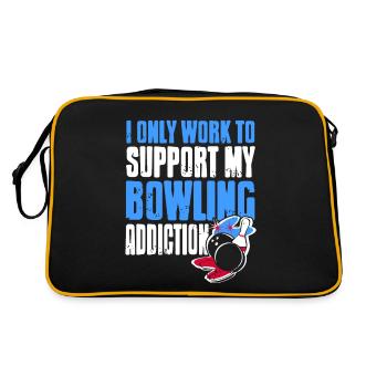 I Only Work To Support My Bowling Addiction - Retro Bag - black/gold - Back