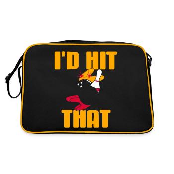 I'd Hit That Awesome Funny Bowling T-Shirt - Retro Tasche - Schwarz/Gold - Hinten