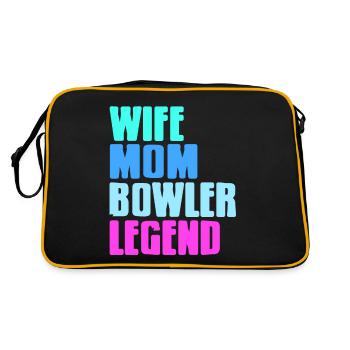 Femme Maman Bowler Legend Retro Bowling T-Shirt - Sac Retro - noir/or - Dos