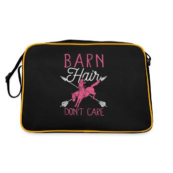 Barn Hair Don't Care Love Horse Riding Rider - Retro Bag - black/gold - Back
