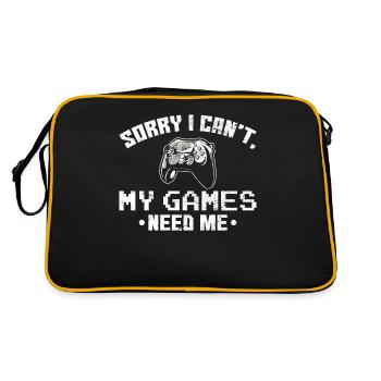 Mes jeux ont besoin de moi Drôle Gamer Vidéo Drôle Jeu Gami - Sac Retro - noir/or - Dos