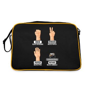 Rock Paper Scissors Nothing Beats Console PC Funny - Retro Bag - black/gold - Back
