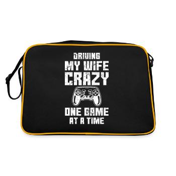 Driving My Wife Crazy One Game At A Time Gaming Ga - Retro Bag - black/gold - Back