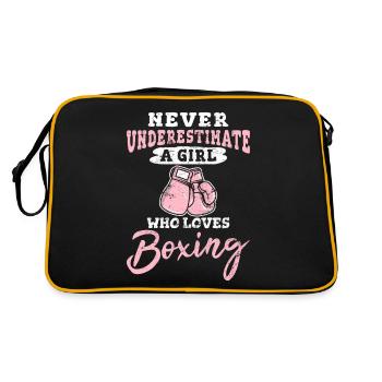 Never Underestimate A Girl Who Loves Boxing Woman - Retro Bag - black/gold - Back