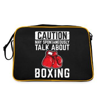 May Spontaneously Talk About Boxing Funny Boxing - Retro Tasche - Schwarz/Gold - Hinten
