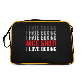I Hate Boxing I Love Boxing Funny Boxing Lover Stu - Retro Bag - black/gold - Back