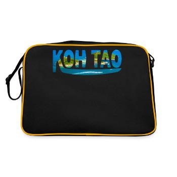 Koh Tao - Île paradisiaque - Vacances - Plongée - Sac Retro - noir/or - Dos