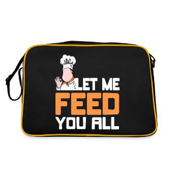 Let Me Feed You All Awesome Cooking T-Shirt - Retro Bag - black/gold - Back