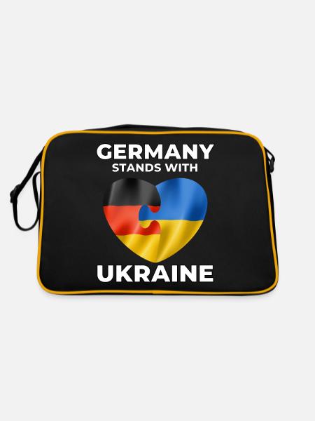 Germany supports Ukraine - Retro Bag - black/gold - Back