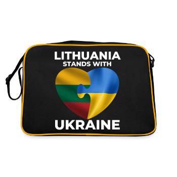 Lithuania supports Ukraine - Retro Bag - black/gold - Back