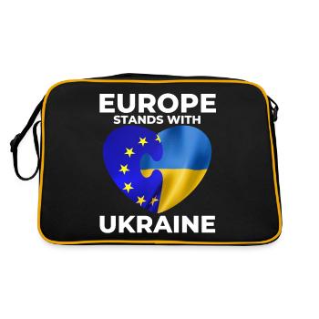 Europe supports Ukraine - Retro Bag - black/gold - Back