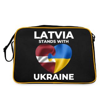 Latvia supports Ukraine - Retro Bag - black/gold - Back