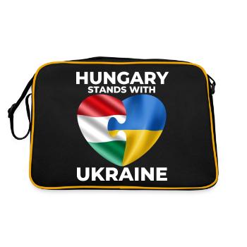Hungary supports Ukraine - Retro Bag - black/gold - Back