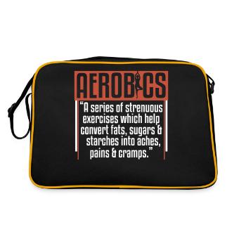 Aerobics Funny Definition Humor Sarcasm - Retro Bag - black/gold - Back