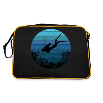Vintage Taucher Ocean Diver Riff Sauerstoffflasche - Retro Tasche - Schwarz/Gold - Hinten