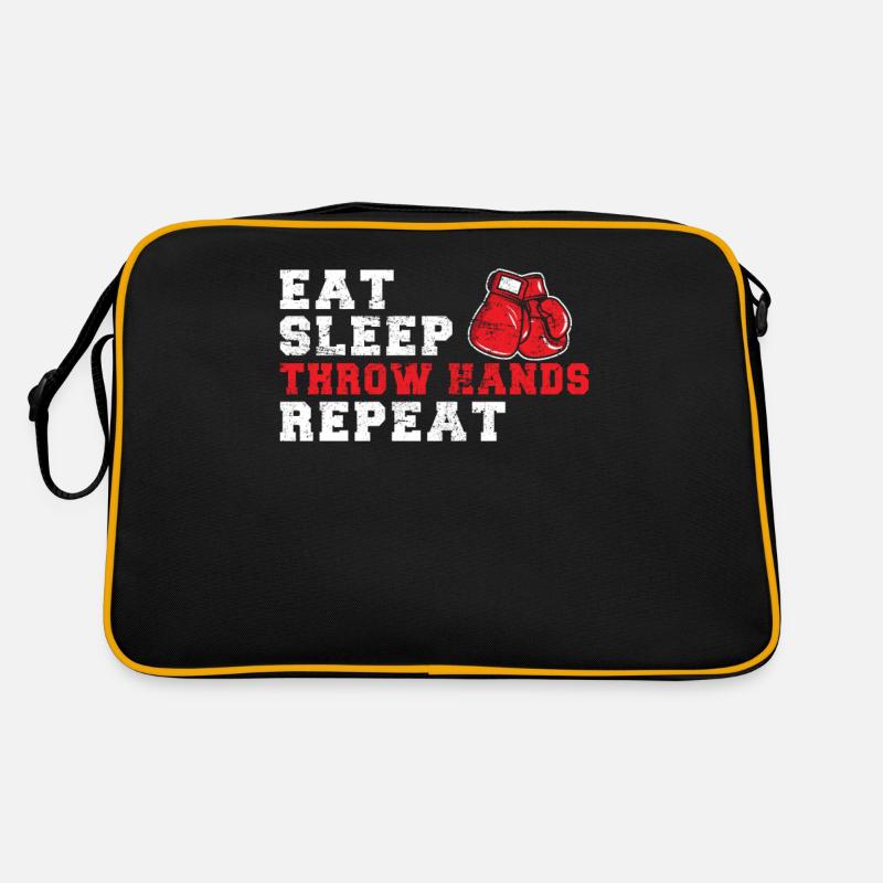 Eat Sleep Throw Hands Funny Boxing Lover Coach Ama Retro Tasche