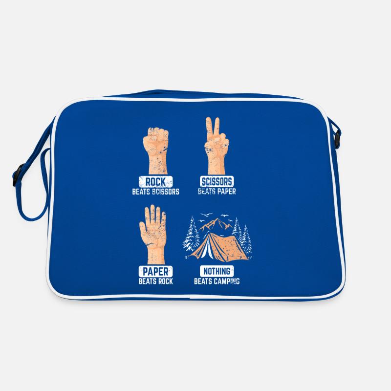 Rock Paper Scissors Nothing Beats Camping Funny Ca Retro Tasche