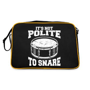 It's Not Polite To Snare Funny Drummer Percussion - Retro Bag - black/gold - Back