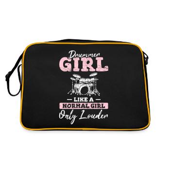 Drummer Girl Funny Drummer Percussion Drums Band M - Sac Retro - noir/or - Dos