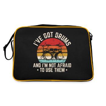 I've Got Drums Funny Drummer Percussion Drummer Ba - Retro Bag - black/gold - Back