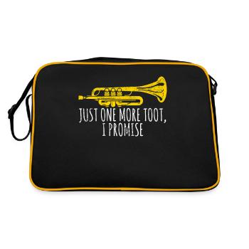 Just One More Toot Funny Trumpet Player Jazz March - Retro Tasche - Schwarz/Gold - Hinten