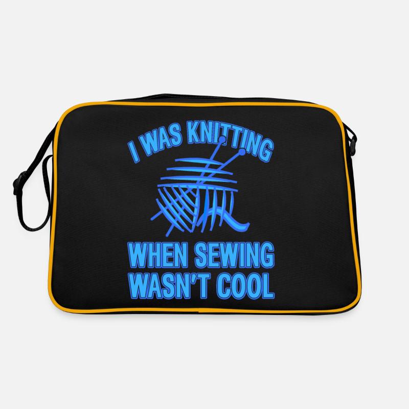 I was Knitting When Sewing Wasn't Cool Funny Retro Tasche
