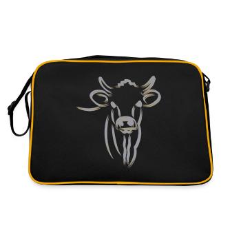 SILHOUETTE DE VACHE ARGENTÉE, MINIMALE - Sac Retro - noir/or - Dos