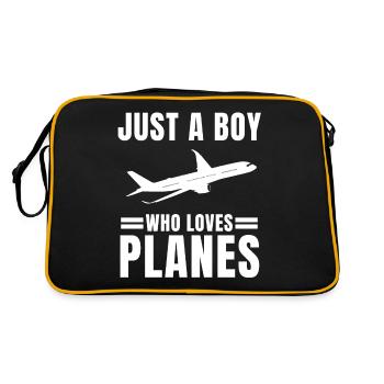 Funny Airplane Designs For Boys Men Plane Pilot - Retro Bag - black/gold - Back