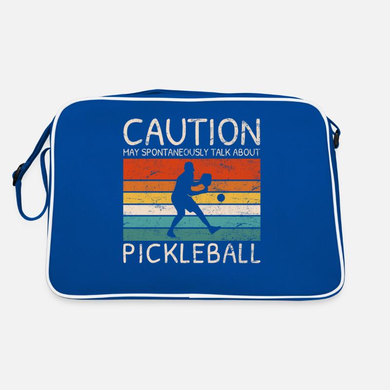 Caution May Spontaneously Talk About Pickleball Pl Retro Bag