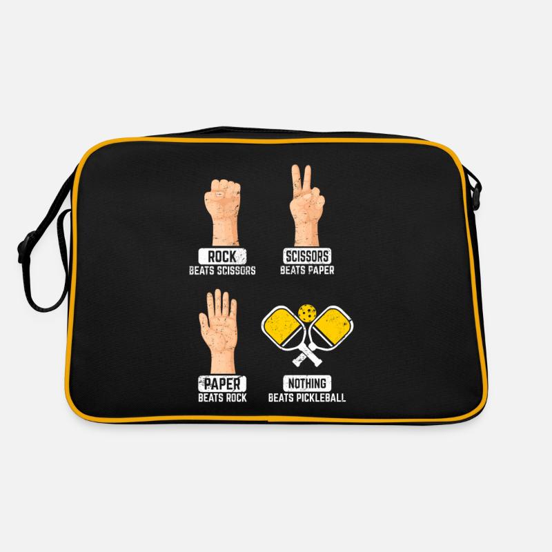 Ciseaux en papier de roche Rien ne vaut pickleball Playe - Sac Retro - noir/or