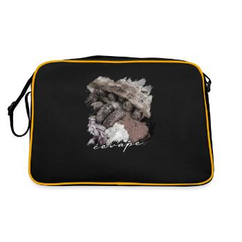 Balkan Jugo - Jugoslawien - Spruch - cevape - - Retro Tasche - Schwarz/Gold - Hinten