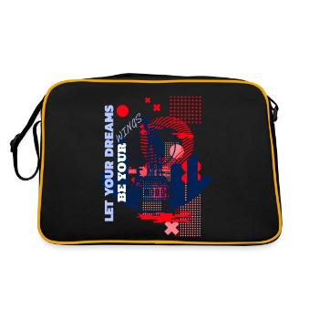 American Dream - Retro Tasche - Schwarz/Gold - Hinten
