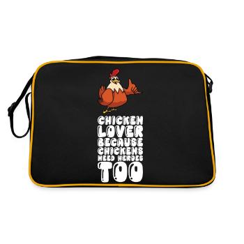 Chicken lovers because chickens also need heroes - Retro Bag - black/gold - Back